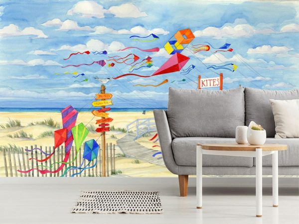 Beach & Tropical | Kite Fest Wall Mural Beach & Tropical Beach & Tropical