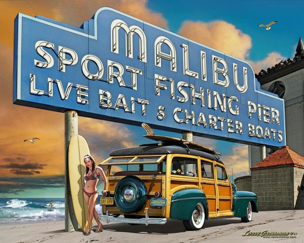 Beach & Tropical | Malibu Pier Wallpaper Mural Beach & Tropical Beach & Tropical