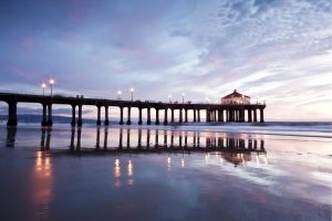 Beach & Tropical | Manhattan Beach Pier Wallpaper Mural Beach & Tropical Beach & Tropical