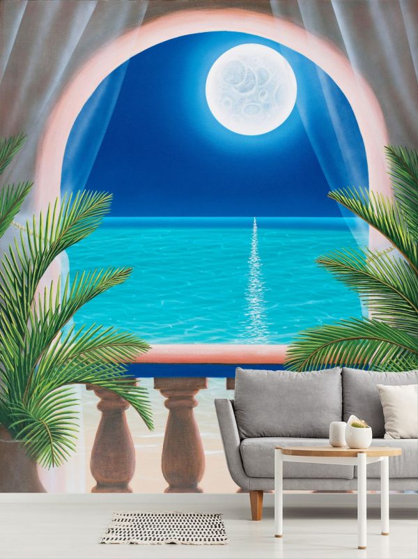 Beach & Tropical | Moonlit Interlude Wall Mural Beach & Tropical Beach & Tropical