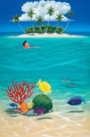 Beach & Tropical | Paradise Above and Below Mural Wallpaper Beach & Tropical Beach & Tropical