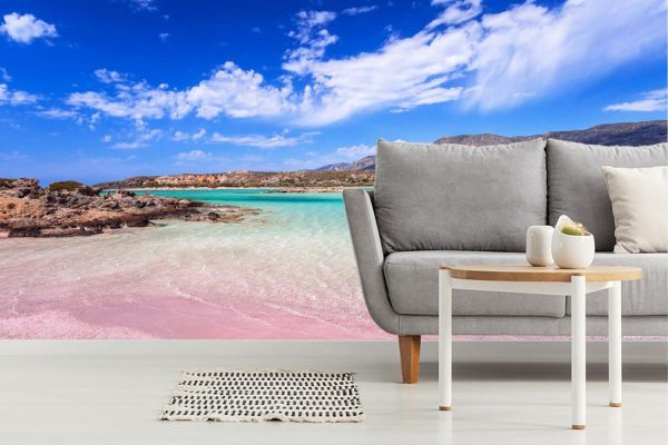 Beach & Tropical | Pink Beach of Crete, Greece Wall Mural Beach & Tropical Beach & Tropical