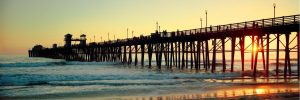 Beach & Tropical | San Diego Pier At Sunset Wallpaper Mural Beach & Tropical Beach & Tropical