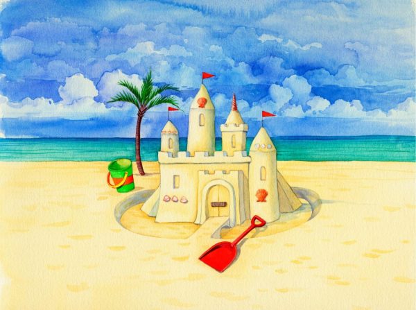 Beach & Tropical | Sandcastle Beach Wallpaper Mural Beach & Tropical Beach & Tropical