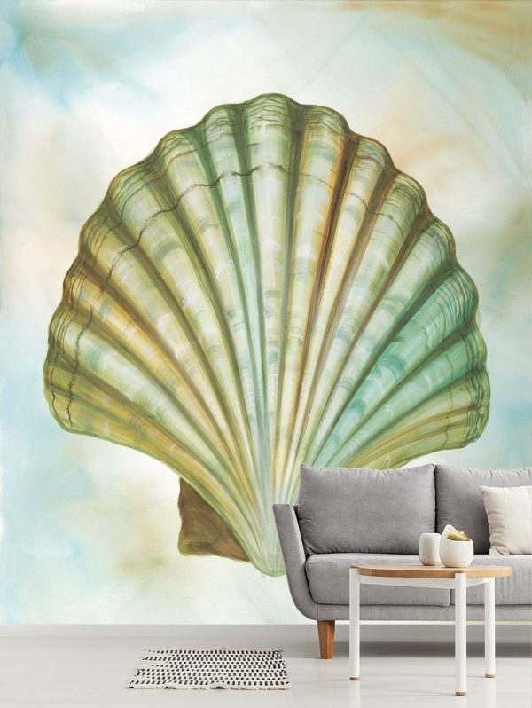 Beach & Tropical | Scallop Mural Wallpaper Beach & Tropical Beach & Tropical