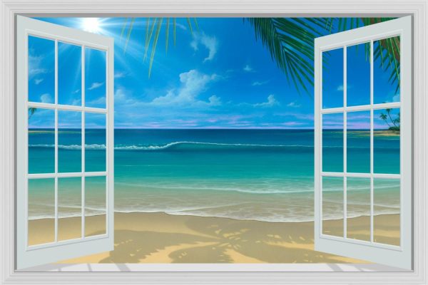 Beach & Tropical | Sun Shine Through The Window Wallpaper Mural Architectural Architectural