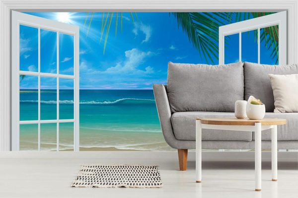 Beach & Tropical | Sun Shine Through The Window Wallpaper Mural Architectural Architectural