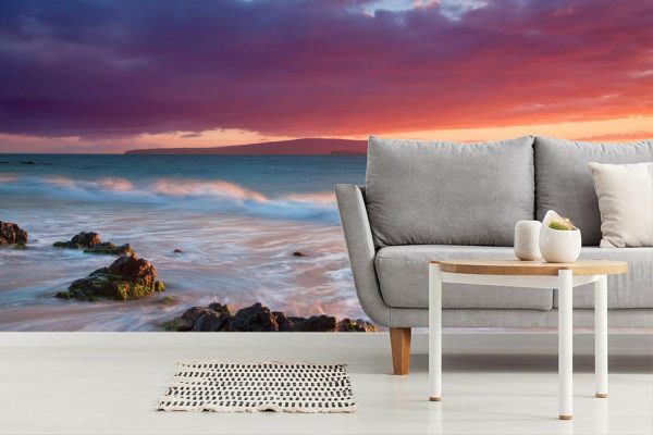 Beach & Tropical | Sunset Beach In Wailea Hawaii Wall Mural Beach & Tropical Beach & Tropical