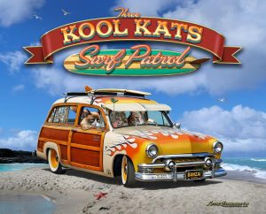 Beach & Tropical | Three Kool Kats Wall Mural Beach & Tropical Beach & Tropical