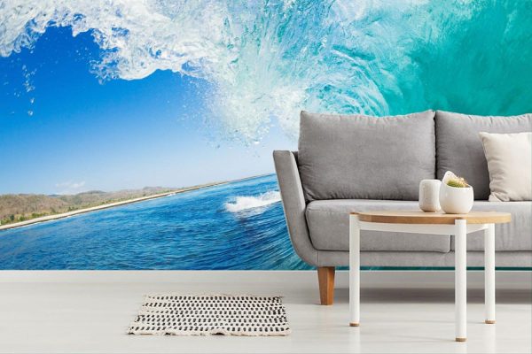 Beach & Tropical | Tropical Blue Ocean Wave Mural Wallpaper Beach & Tropical Beach & Tropical