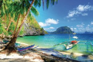 Beach & Tropical | Tropical Island Shore Mural Wallpaper Beach & Tropical Beach & Tropical