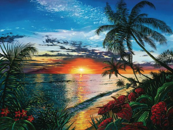 Beach & Tropical | Tropical Sunset Serenade Mural Wallpaper Beach & Tropical Beach & Tropical