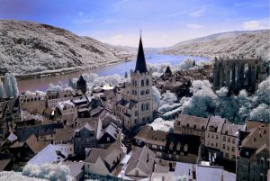 City & Skyline | Bacharach And The Rhine River, Germany Mural Wallpaper City & Skyline City & Skyline