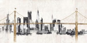 City & Skyline | Bridge and Skyline Wallpaper Mural Architectural Architectural