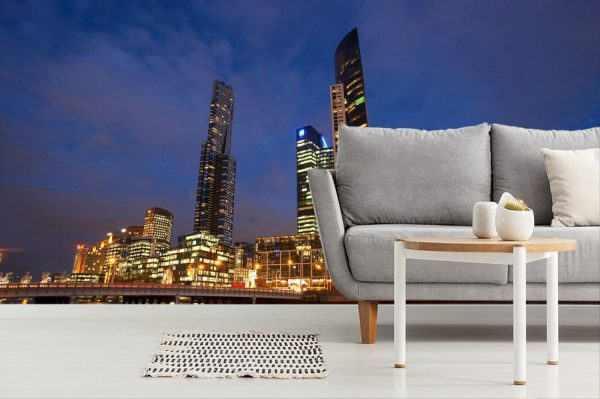 City & Skyline | Eureka Tower & Historic Queens Bridge, Australia Wallpaper Mural City & Skyline City & Skyline