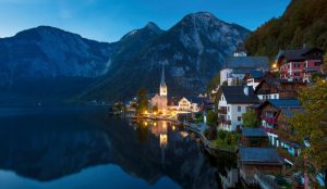 City & Skyline | Hallstatt Twilight Wallpaper Mural City & Skyline City & Skyline