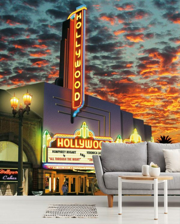 City & Skyline | Hollywood Theater Mural Wallpaper City & Skyline City & Skyline