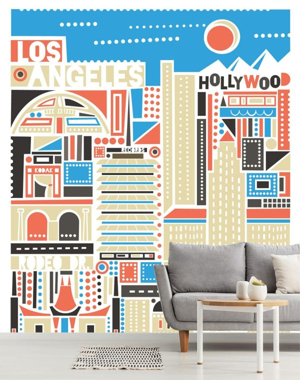 City & Skyline | Los Angeles Wall Mural – Gold City & Skyline City & Skyline