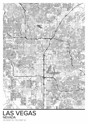 City & Skyline | Map Of Las Vegas, NV Wallpaper Mural City & Skyline City & Skyline