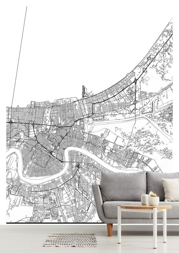 City & Skyline | Map Of New Orleans Louisiana Wallpaper Mural City & Skyline City & Skyline