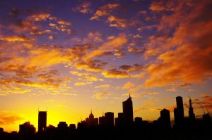 City & Skyline | Melbourne At Dawn, Australia Mural Wallpaper City & Skyline City & Skyline