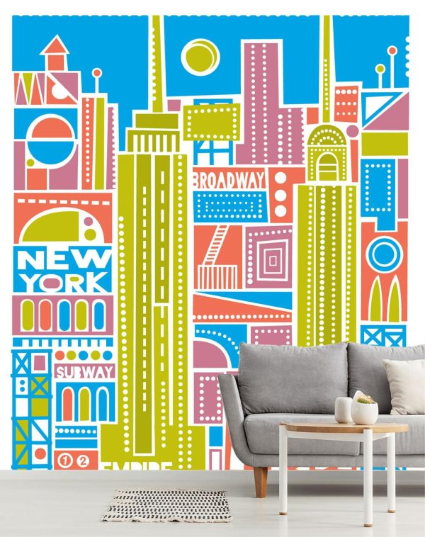 City & Skyline | New York City Wall Mural – Gold City & Skyline City & Skyline