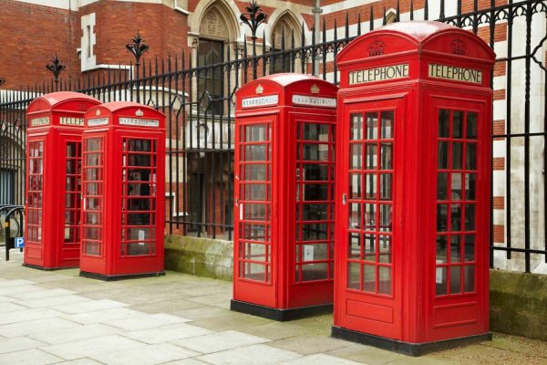 City & Skyline | Row Of Phone Boxes Wallpaper Mural Architectural Architectural