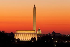 City & Skyline | Sunrise Over Washington DC Wall Mural City & Skyline City & Skyline