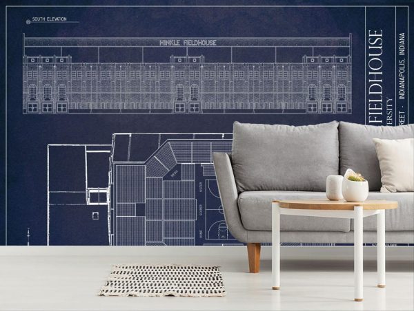 Colors | Butler University Hinkle Fieldhouse Wall Mural Architectural Architectural