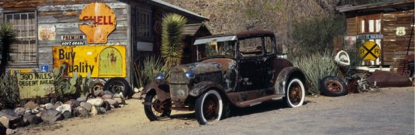 Extra Large | Abandoned Car On Route 66 Wall Mural Extra Large Extra Large