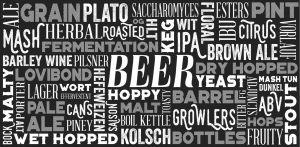 Extra Large | Beer Word Cloud Wall Mural Extra Large Extra Large