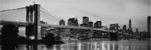 Extra Large | Brooklyn Bridge Across The East River At Dusk Wall Mural Architectural Architectural