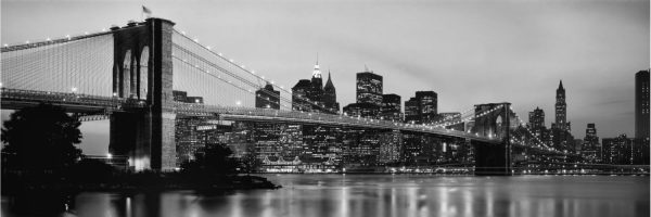 Extra Large | Brooklyn Bridge Across The East River At Dusk Wall Mural Architectural Architectural