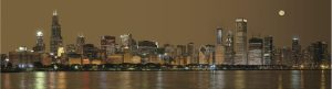 Extra Large | Chicago Waterfront Skyline At Night Wall Mural City & Skyline City & Skyline