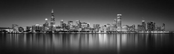 Extra Large | Reflection of Chicago On Lake Michigan Mural Wallpaper Extra Large Extra Large