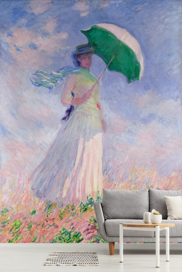 Fine Art | Lady With Parasol Facing Right Wallpaper Mural Fine Art Fine Art