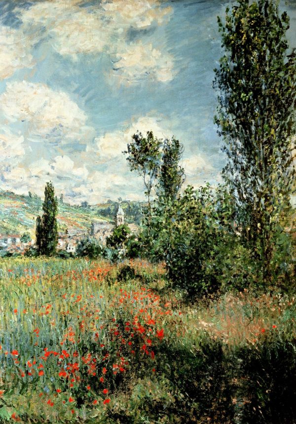 Fine Art | Path Through the Poppies, Ile Saint-Martin Mural Wallpaper Fine Art Fine Art