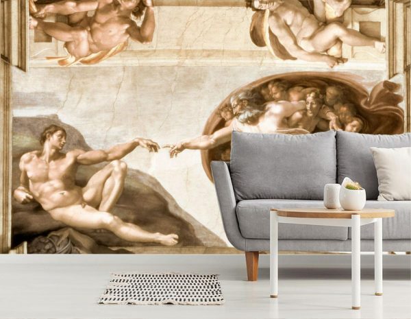 Fine Art | Sistine Chapel Ceiling, Creation Of Adam Mural Wallpaper Fine Art Fine Art