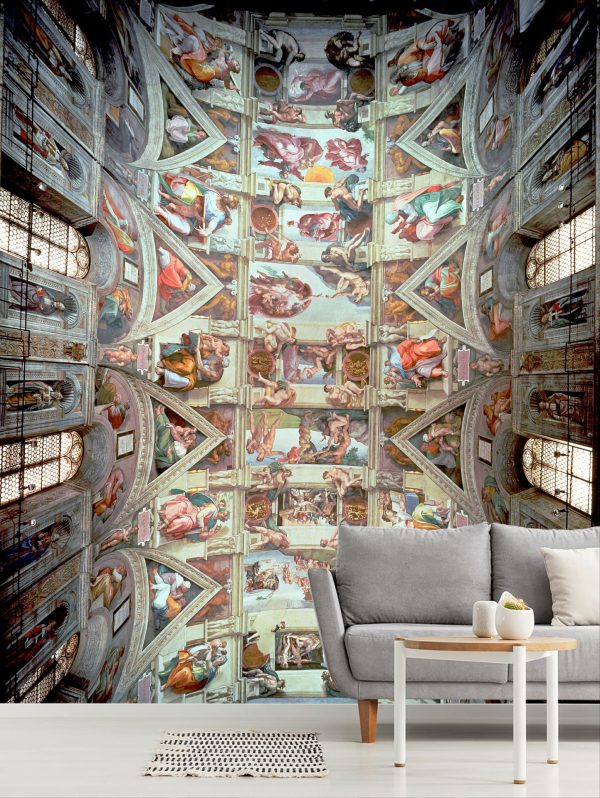 Fine Art | Sistine Chapel Ceiling (Post Restoration) Wall Mural Architectural Architectural