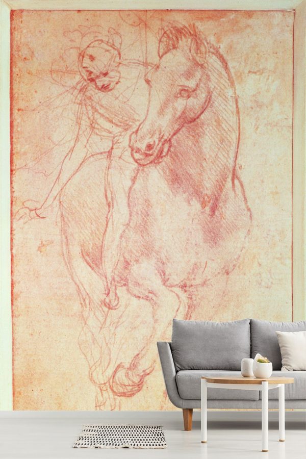 Fine Art | Study Of A Horse And Rider Wall Mural Fine Art Fine Art