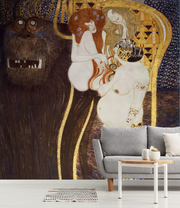 Fine Art | The Beethoven Frieze: The Longing for Happiness 2 Wallpaper Mural Fine Art Fine Art