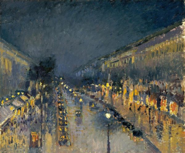 Fine Art | The Boulevard Montmartre at Night Mural Wallpaper Fine Art Fine Art