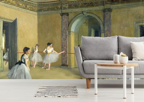 Fine Art | The Dance Foyer At The Opera On The Rue Le Peletier Wallpaper Mural Fine Art Fine Art