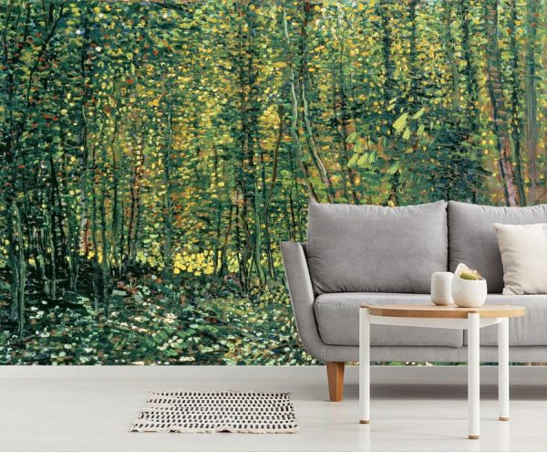 Fine Art | Trees and Undergrowth Mural Wallpaper Fine Art Fine Art