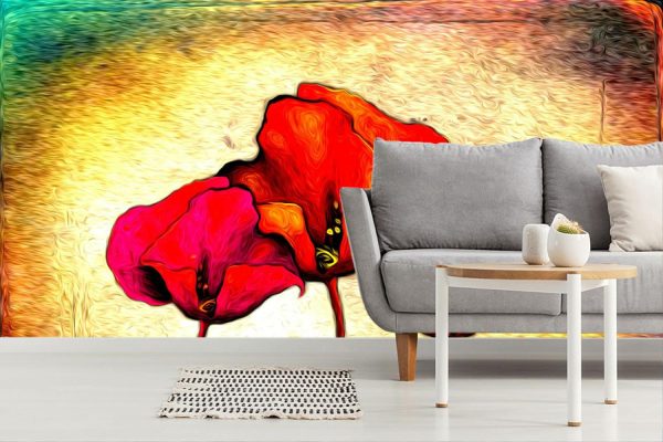 Flowers | Abstract Flower Oil Painting Wall Mural Flowers Flowers