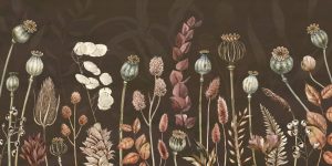 Flowers | Autumn Flowers – Brown Wall Mural Flowers Flowers