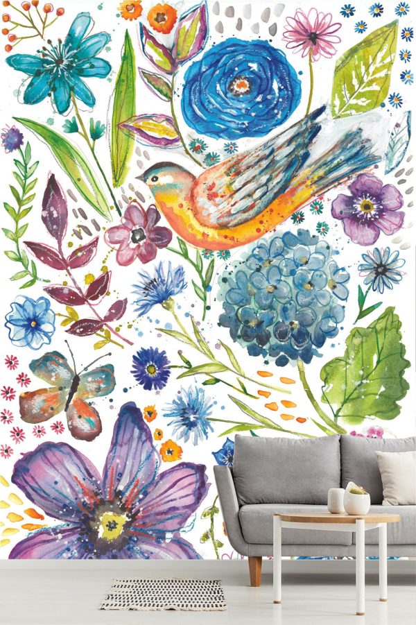 Flowers | Blooms & Butterflies 1 Wall Mural Animals Animals