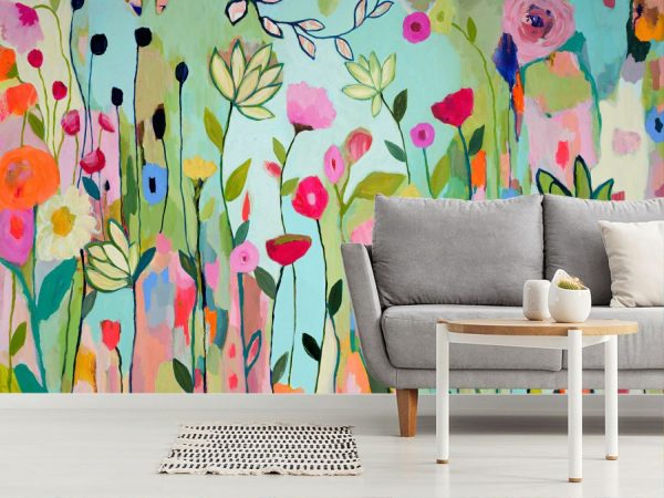 Flowers | Green Meadow Wallpaper Mural Art & Graphics Art & Graphics