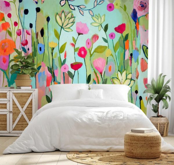 Flowers | Green Meadow Wallpaper Mural Art & Graphics Art & Graphics