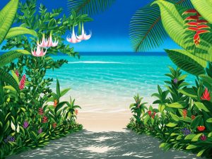 Flowers | Lover’s Trail Wallpaper Mural Beach & Tropical Beach & Tropical